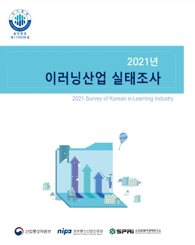 2021년 이러닝산업 실태조사 표지 /2021년 이러닝산업 실태조사 2021 Survey of Korean e-Learning Industry / 산업통상자원부, 정보통신산업진흥원, 소프트웨어정책연구소